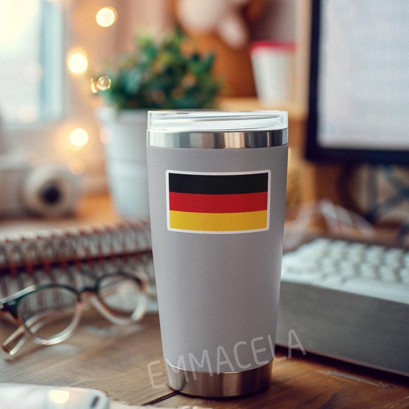 EMMACELA (3PCS) Germany Flag stickers, Countries Flag Stickers - Waterproof Vinyl Decals For Laptops, Tumblers, Water Bottles, Books, Scrapbooks, Size 3 x 1.8 - Image 5